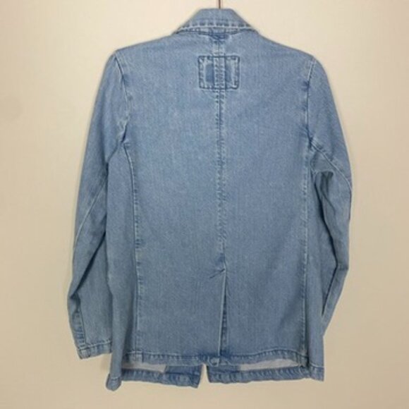 American Eagle Oversized Denim Blazer Jacket Jean Womens XS Light Wash - Picture 6 of 7